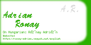 adrian ronay business card